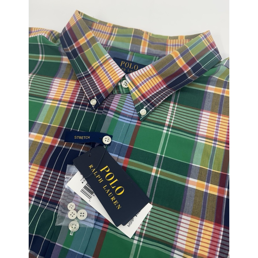 NWT Polo Ralph Lauren Stretch Cotton Plaid Classic Fit Button Down 4XB $125
